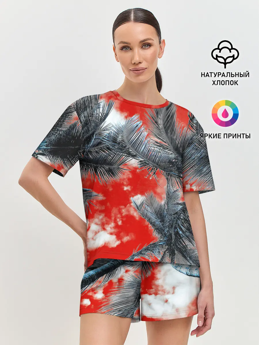 Женская пижама с шортами / Tropics Inverted