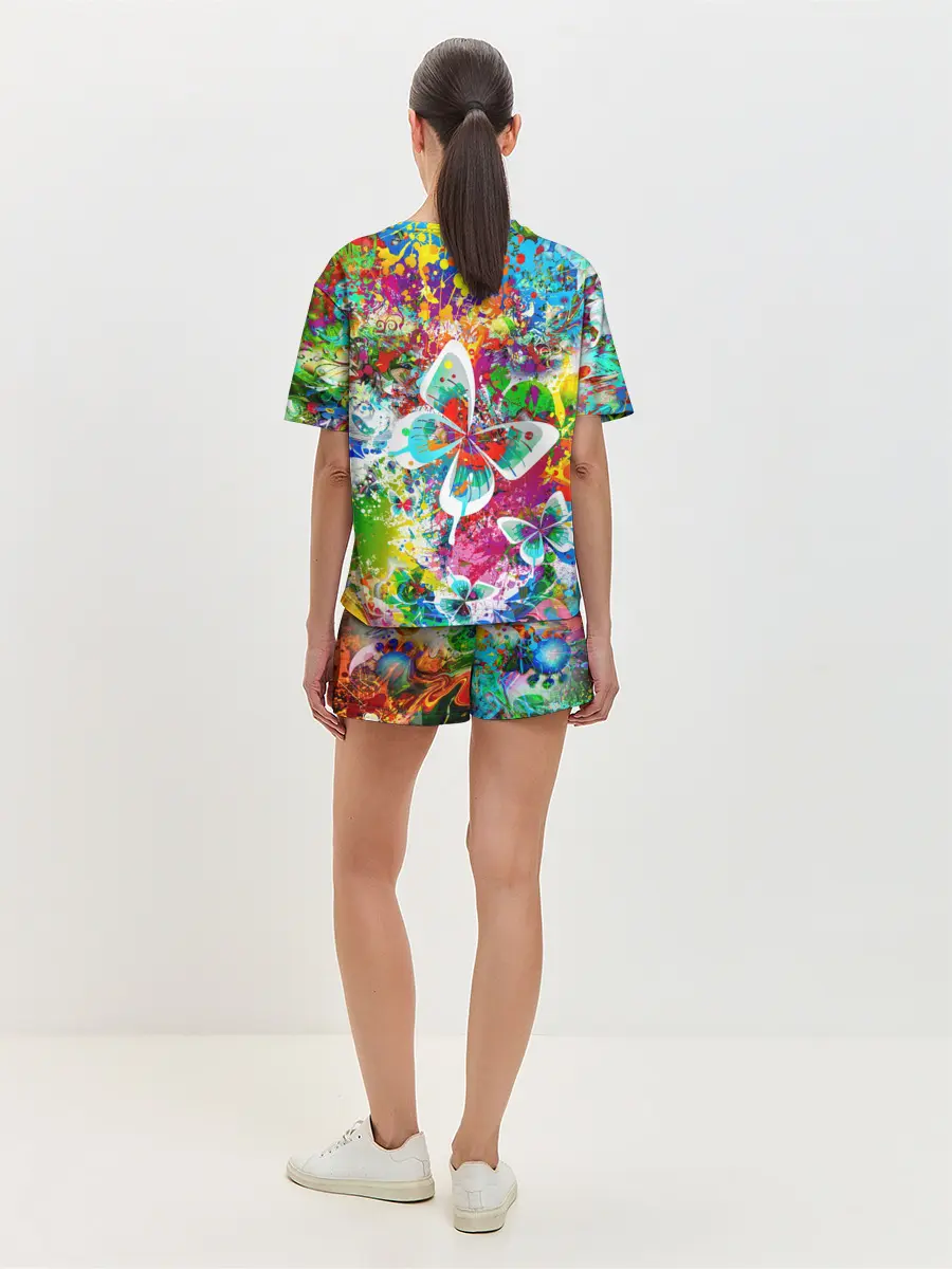 Женская пижама с шортами / ЯРКИЕ КРАСКИ
