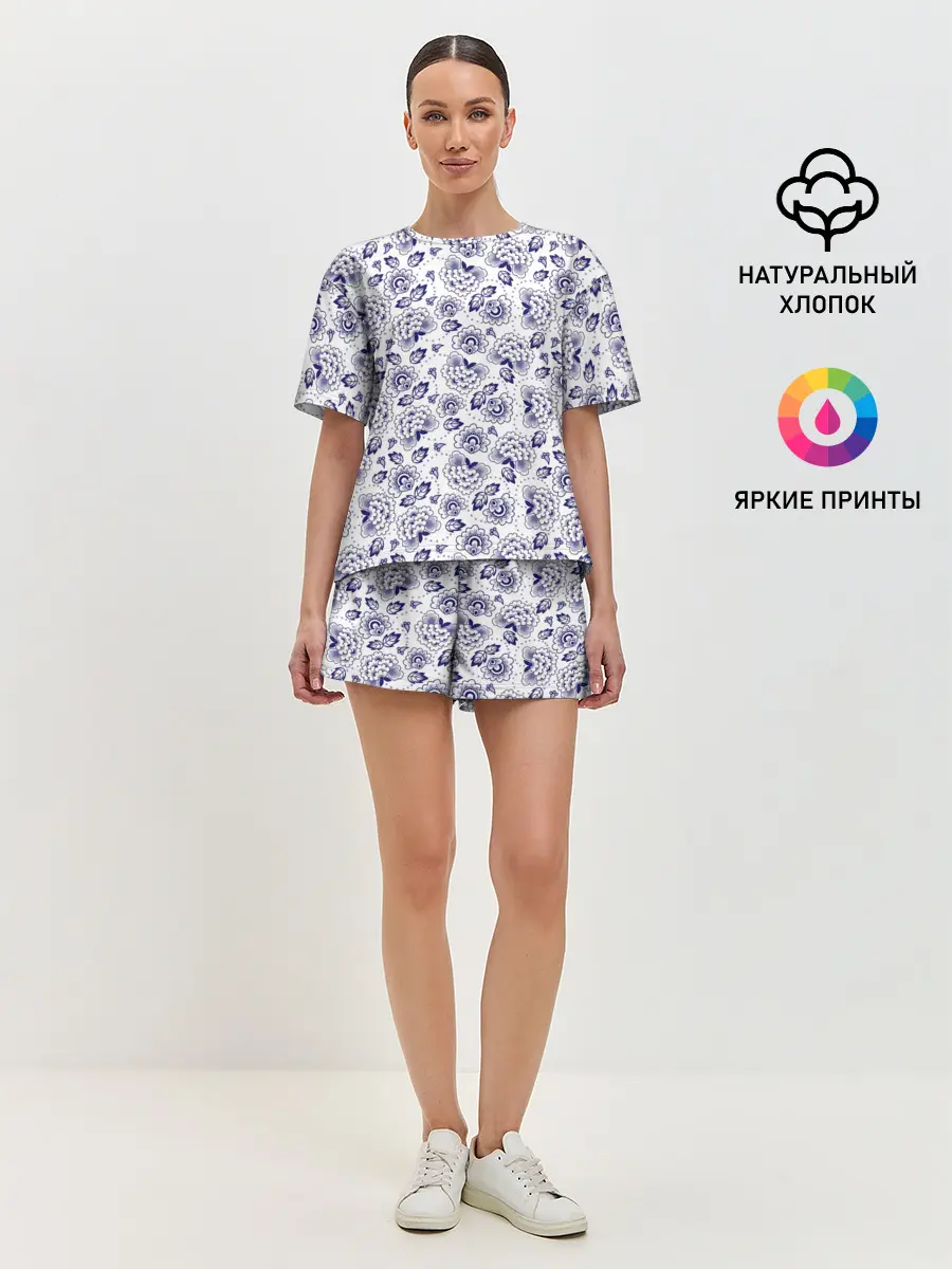 Женская пижама с шортами / Узор