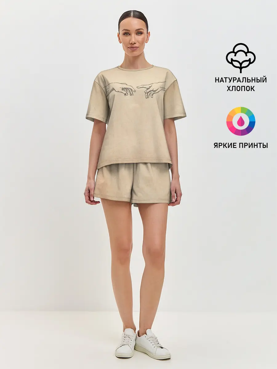 Женская пижама с шортами / Сотворение Адама | Гранж