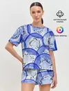 Женская пижама с шортами / Синий Киви