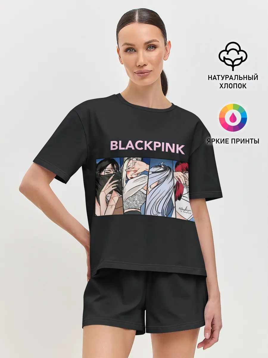 Женская пижама с шортами / Hide eyes | Blackpink