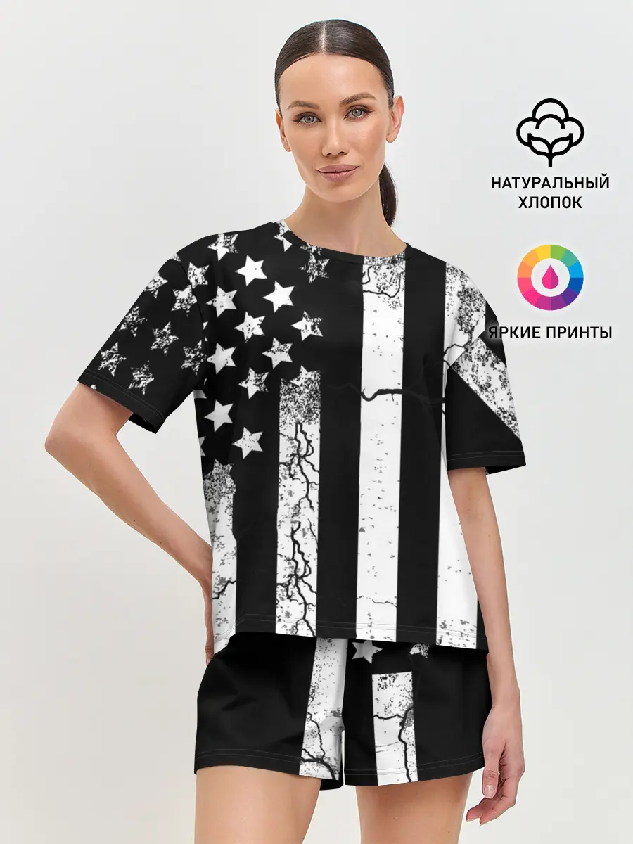 Женская пижама с шортами / ЗВЕЗДНО-ПОЛОСАТЫЙ