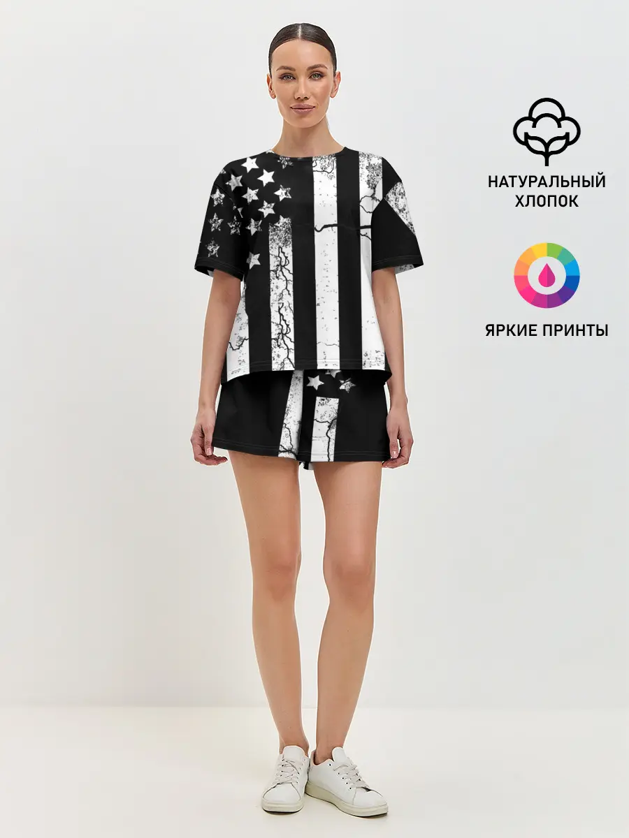 Женская пижама с шортами / ЗВЕЗДНО-ПОЛОСАТЫЙ