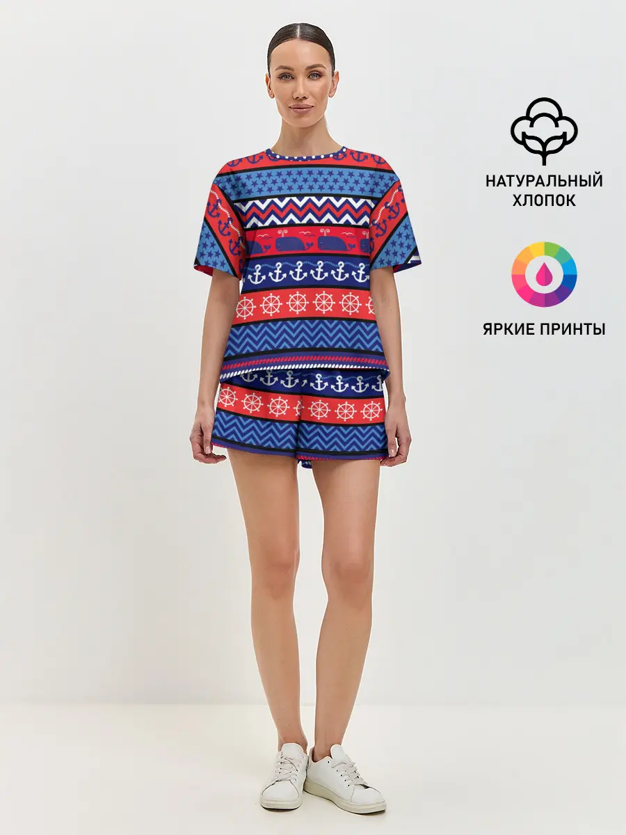 Женская пижама с шортами / Морские мотивы