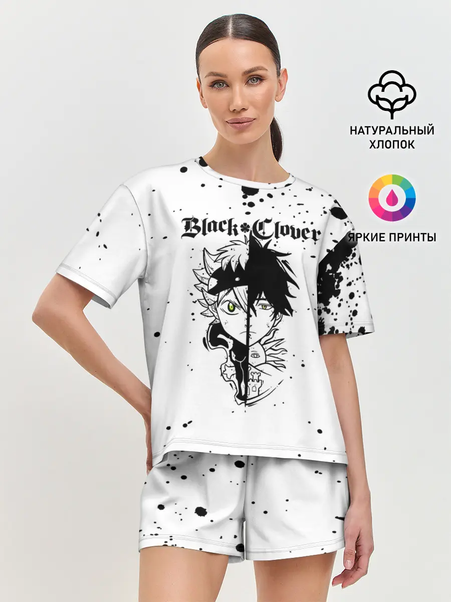 Женская пижама с шортами / Аста | Юно Чёрный клевер
