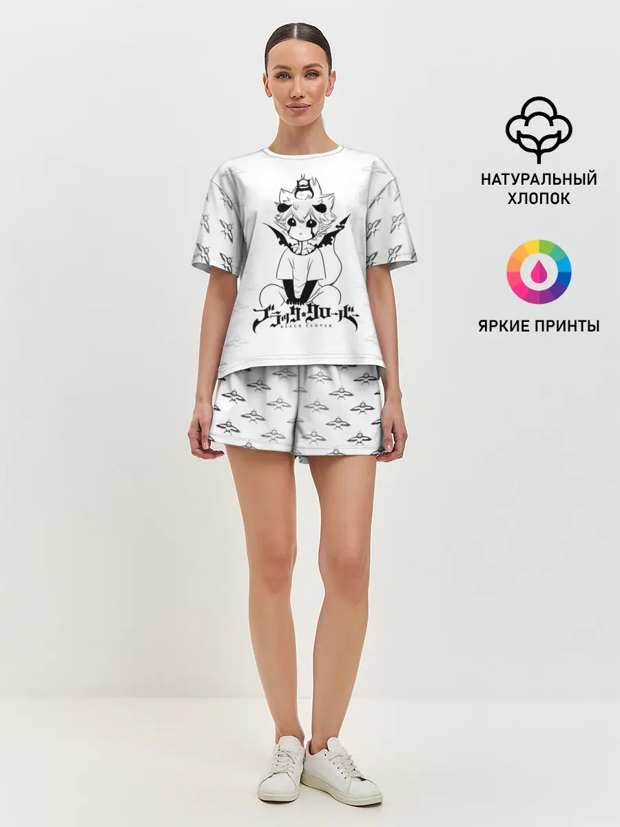 Женская пижама с шортами / Черный демон Аста и Неро