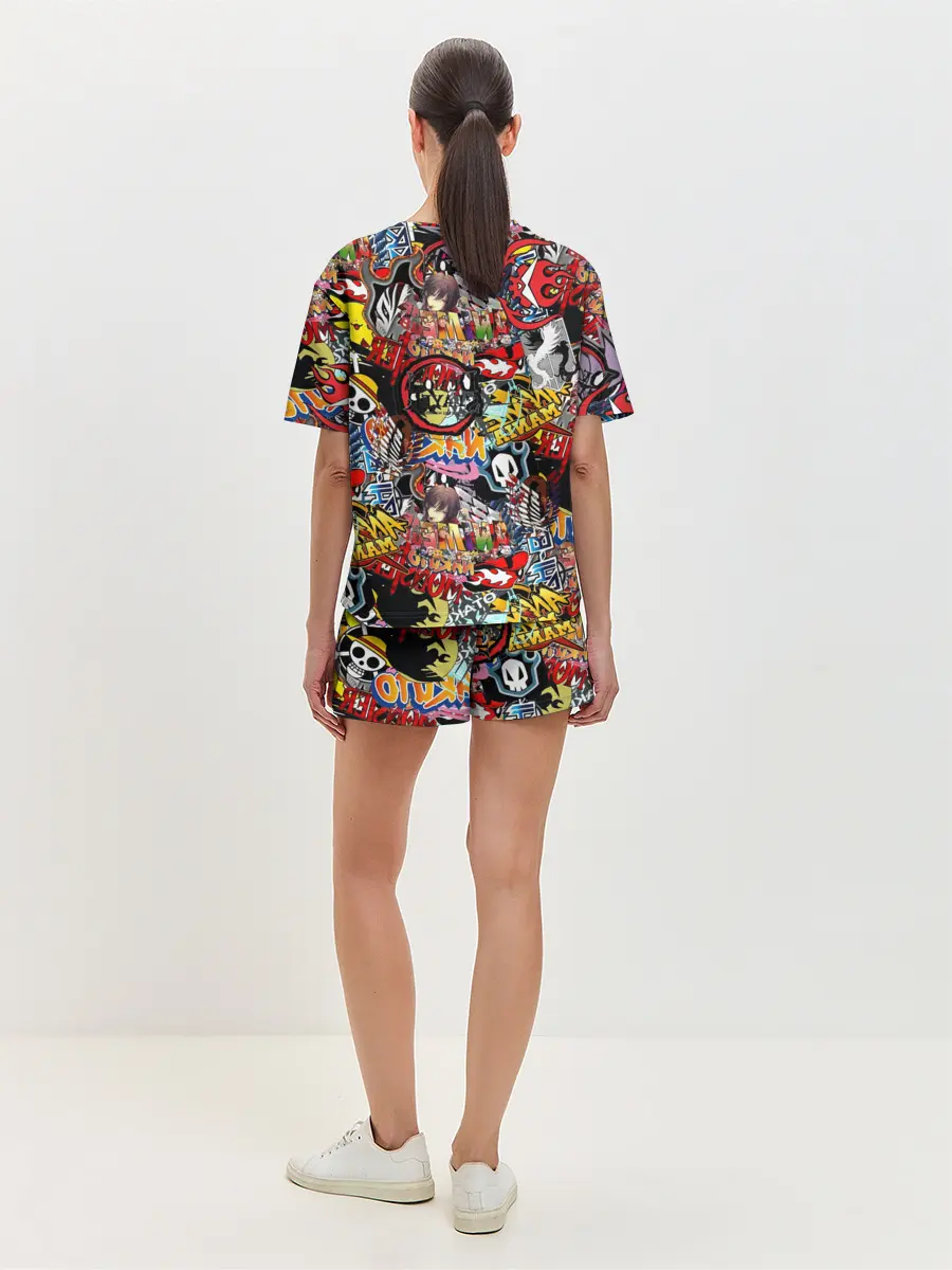 Женская пижама с шортами / Логотипы Аниме Мультиков