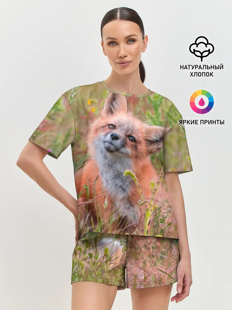 Женская пижама с шортами / Лисичка