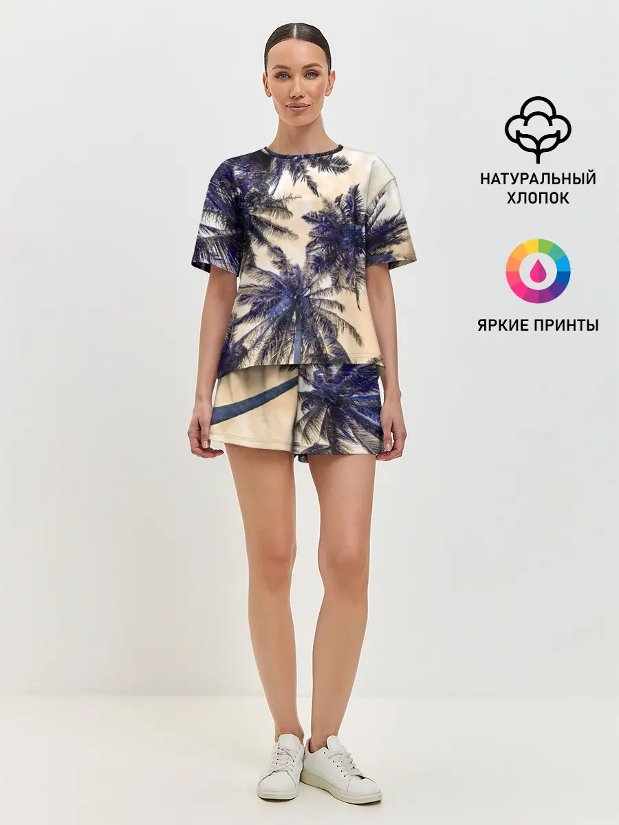 Женская пижама с шортами / Тропики