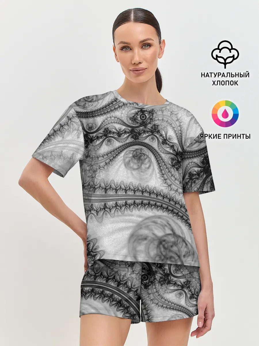 Женская пижама с шортами / Spilled ink Texture