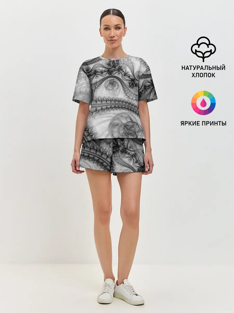 Женская пижама с шортами / Spilled ink Texture