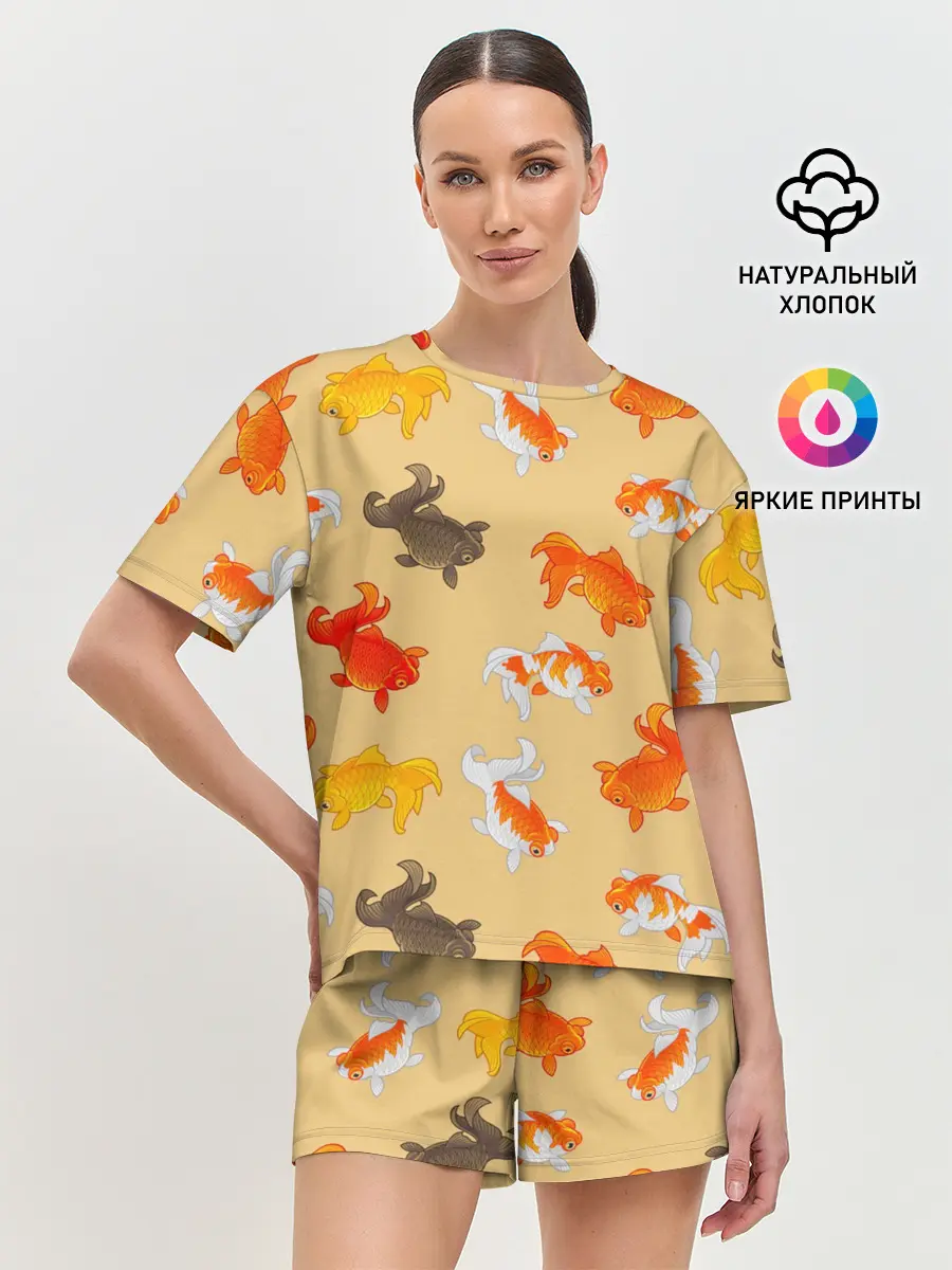 Женская пижама с шортами / Рыбки