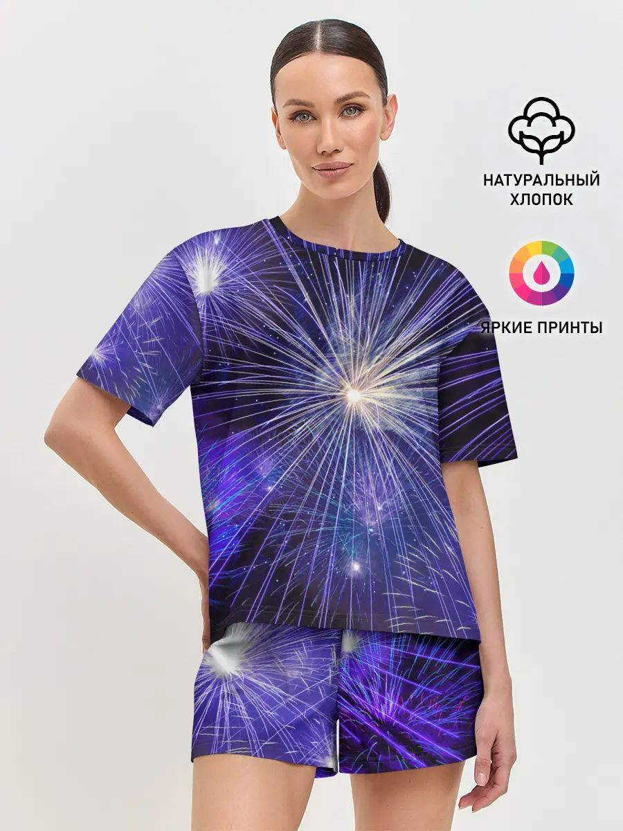 Женская пижама с шортами / Фейерверк