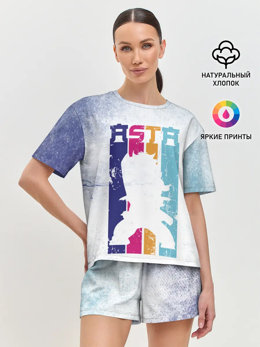 Женская пижама с шортами / Стена Аста Чёрный клевер