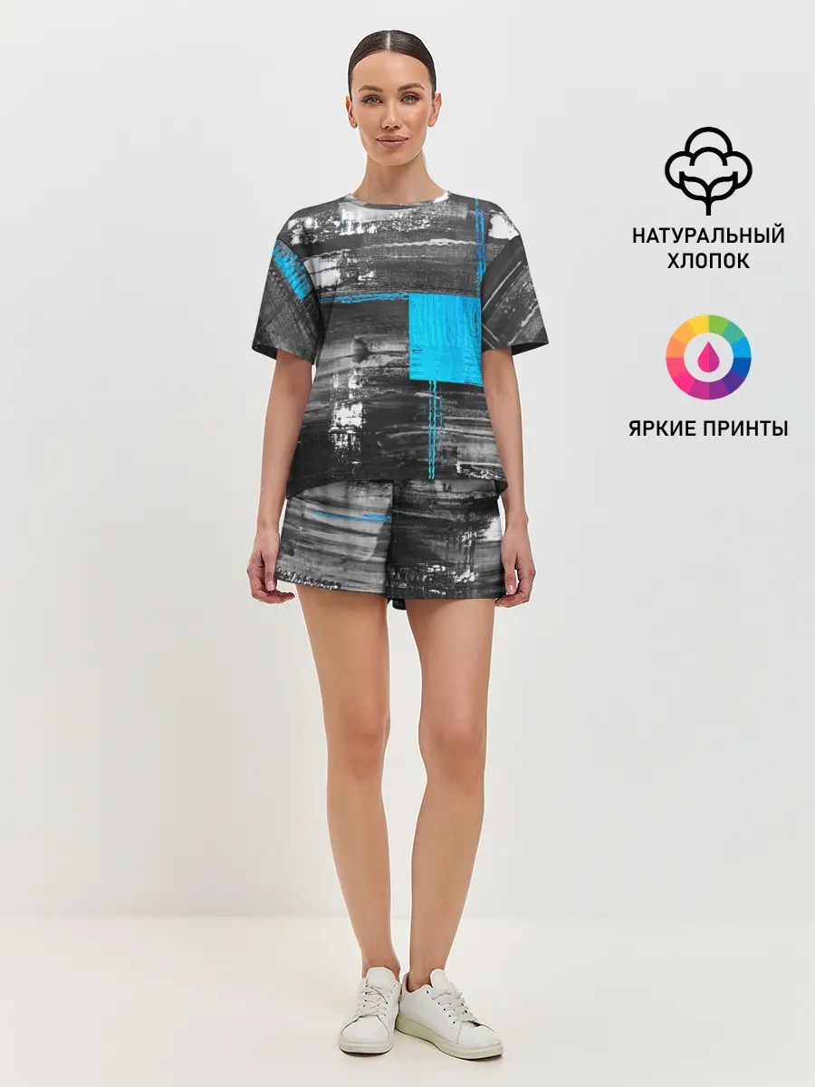 Женская пижама с шортами / Абстракция