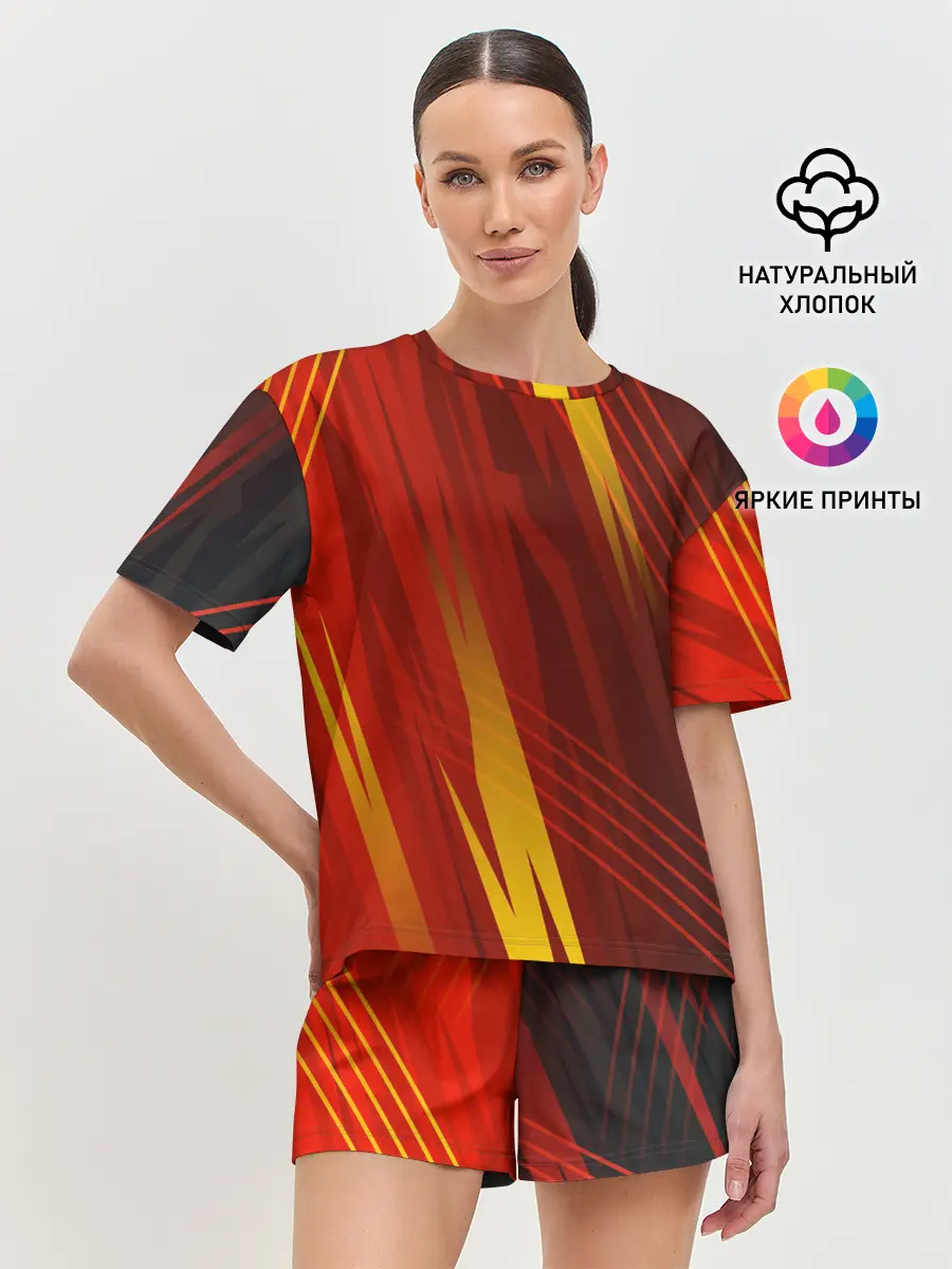 Женская пижама с шортами / Red sport style