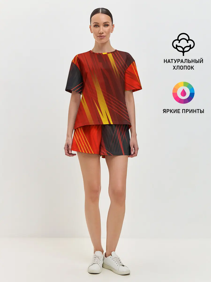 Женская пижама с шортами / Red sport style