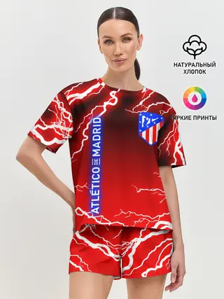 Женская пижама с шортами / АТЛЕТИКО МАДРИД / МОЛНИИ