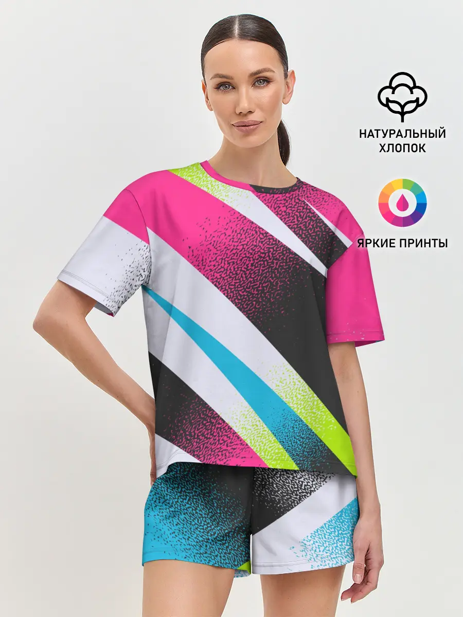 Женская пижама с шортами / Sport style: Линии