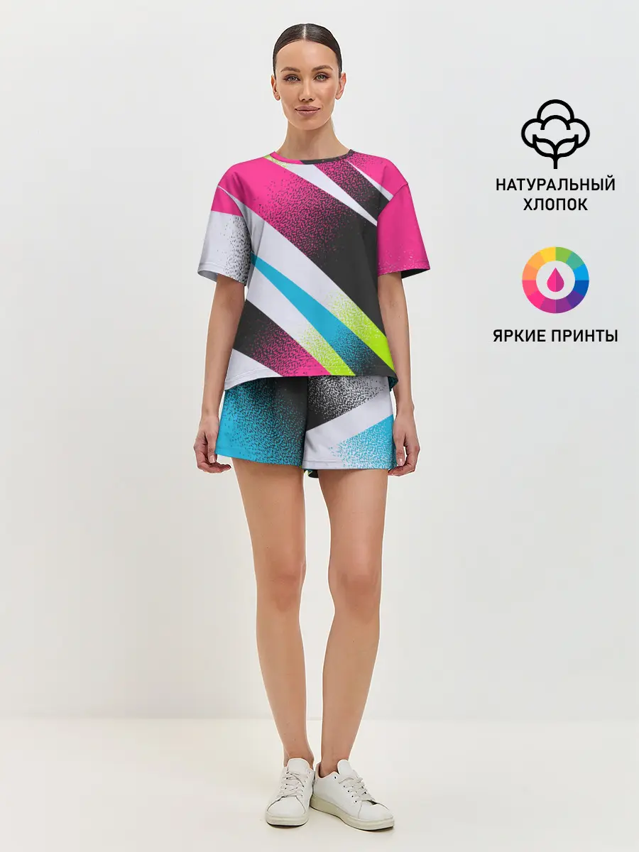 Женская пижама с шортами / Sport style: Линии