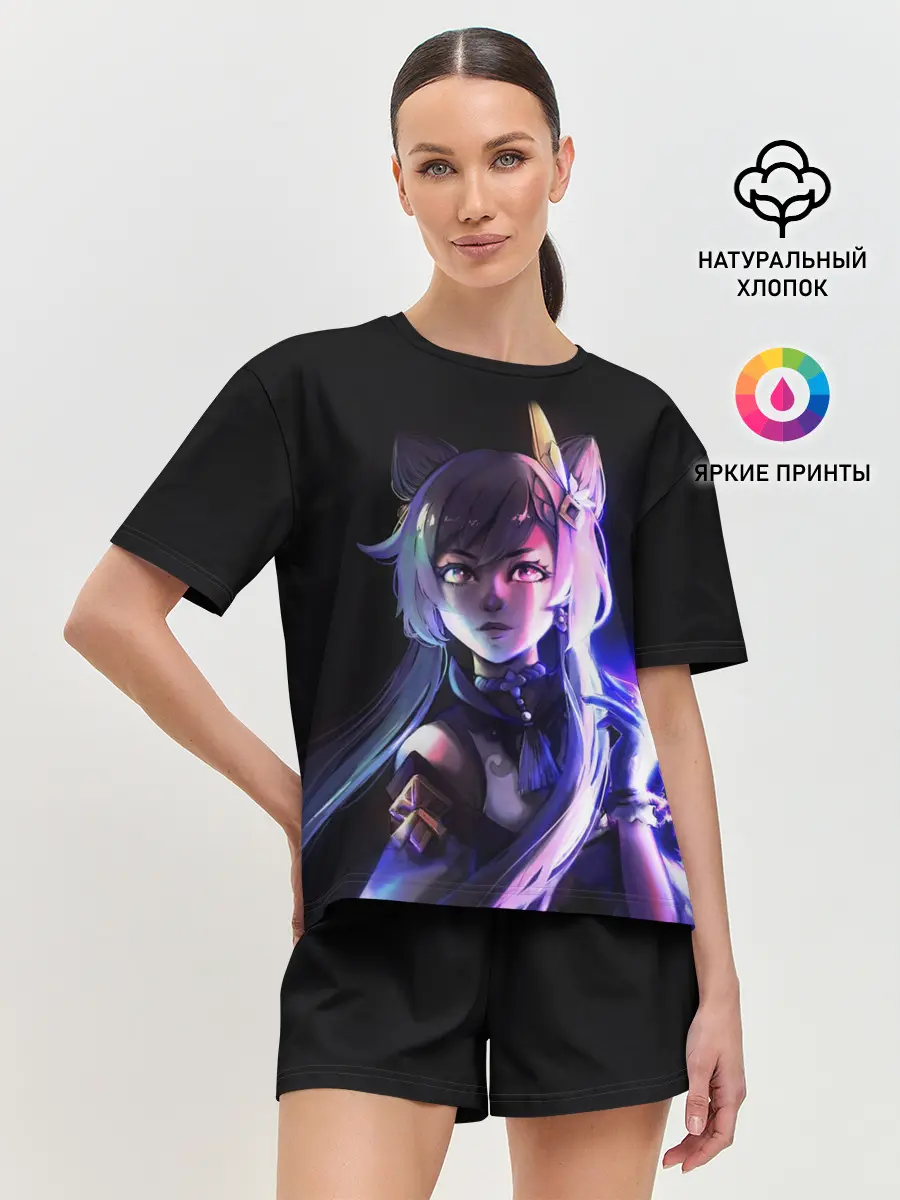 Женская пижама с шортами / Keqing - Геншин Импакт