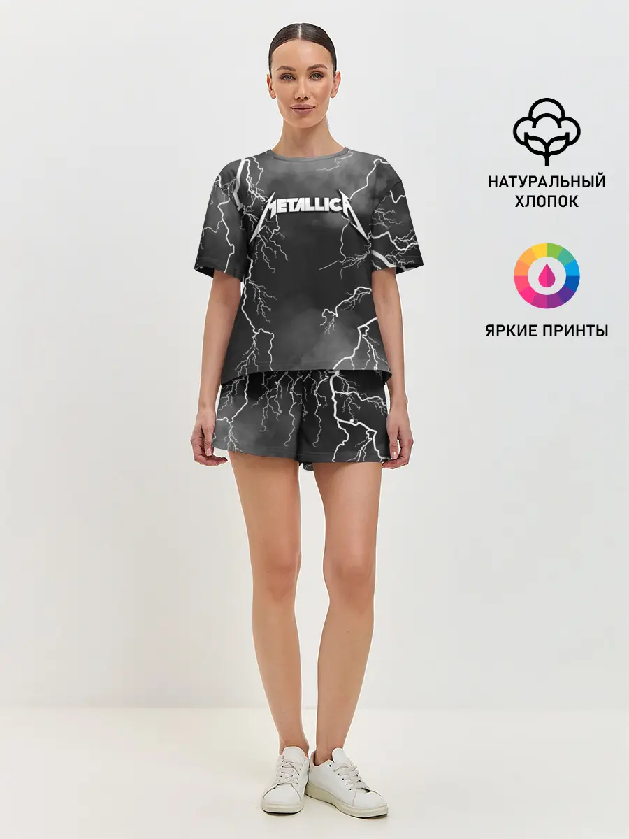 Женская пижама с шортами / METALLICA РАЗРЯД МОЛНИИ