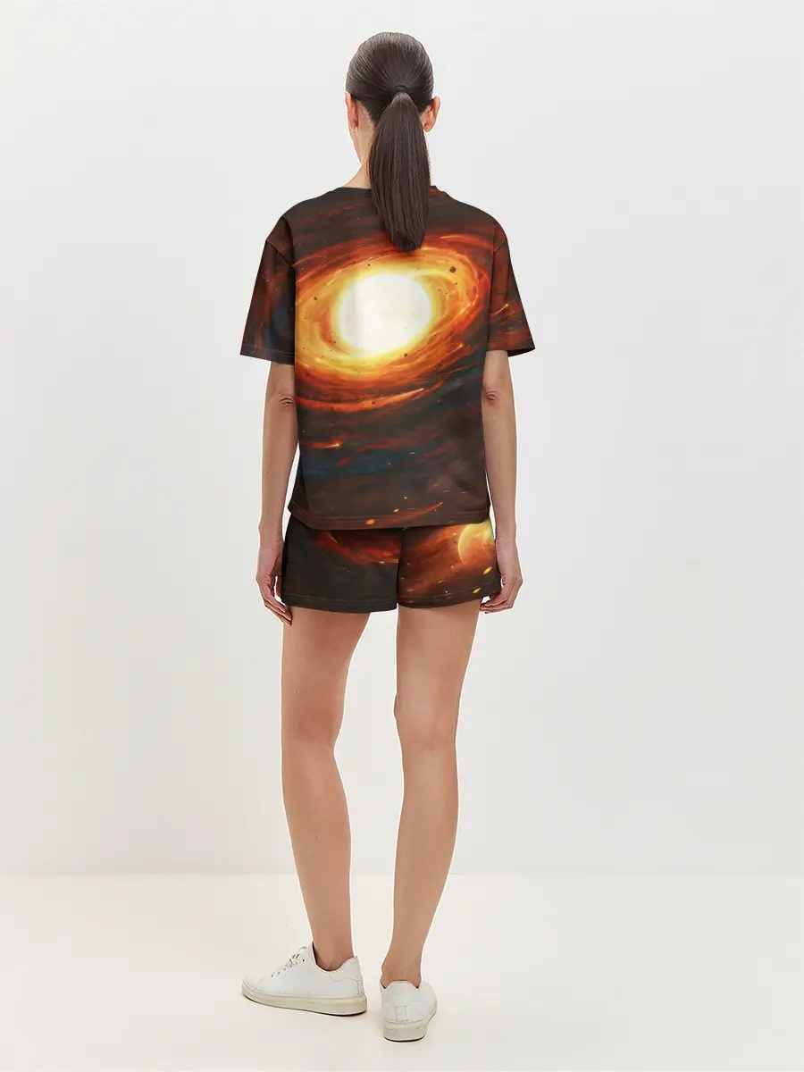 Женская пижама с шортами / ГАЛАКТИКА / КОСМОС / СОЛНЦЕ