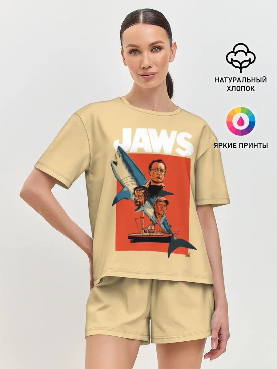 Женская пижама с шортами / Челюсти