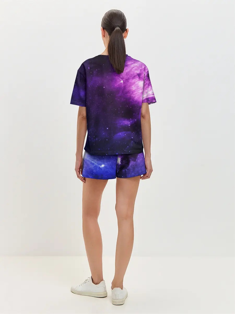 Женская пижама с шортами / Холодный космос