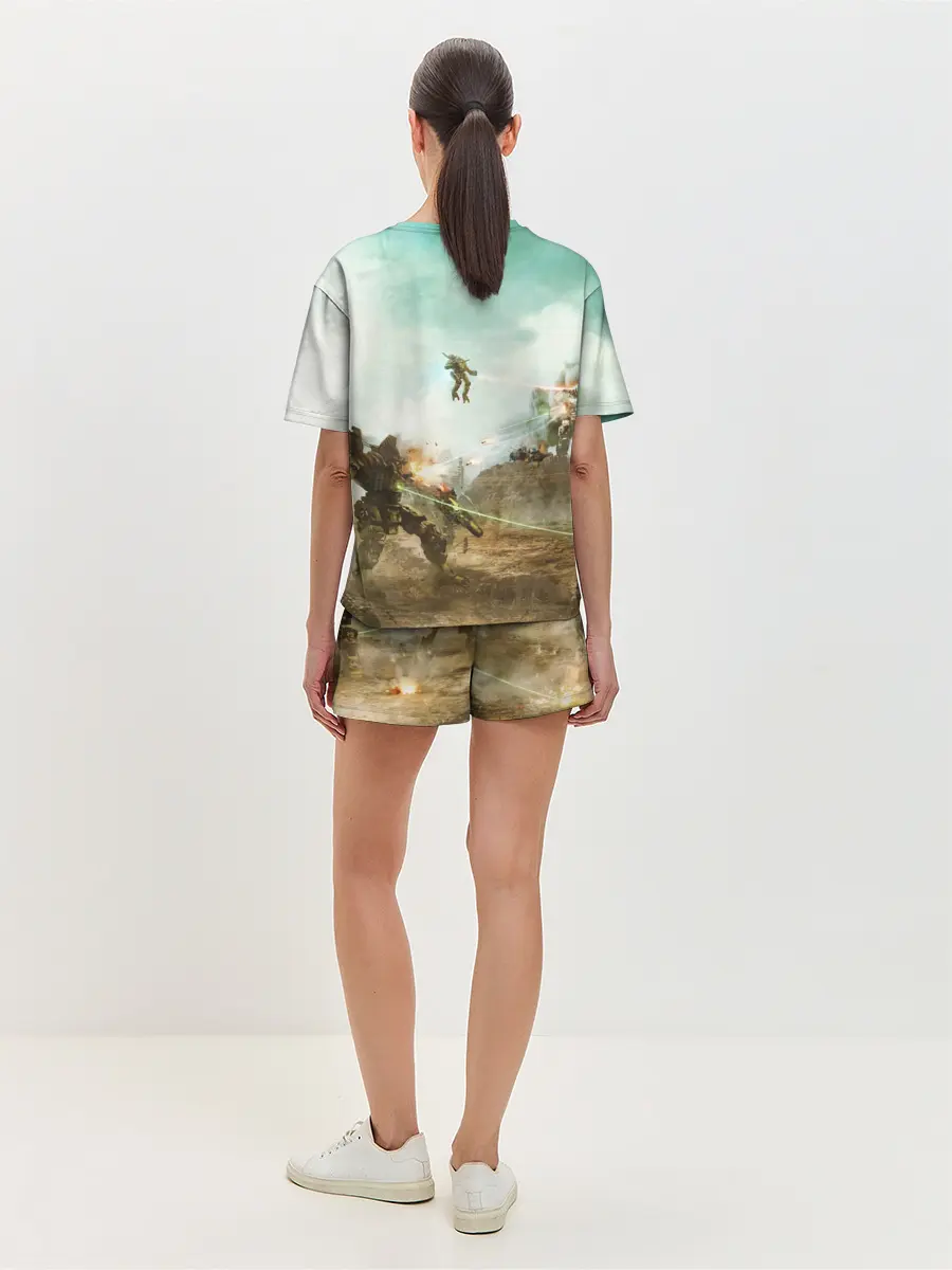 Женская пижама с шортами / Битва мехов