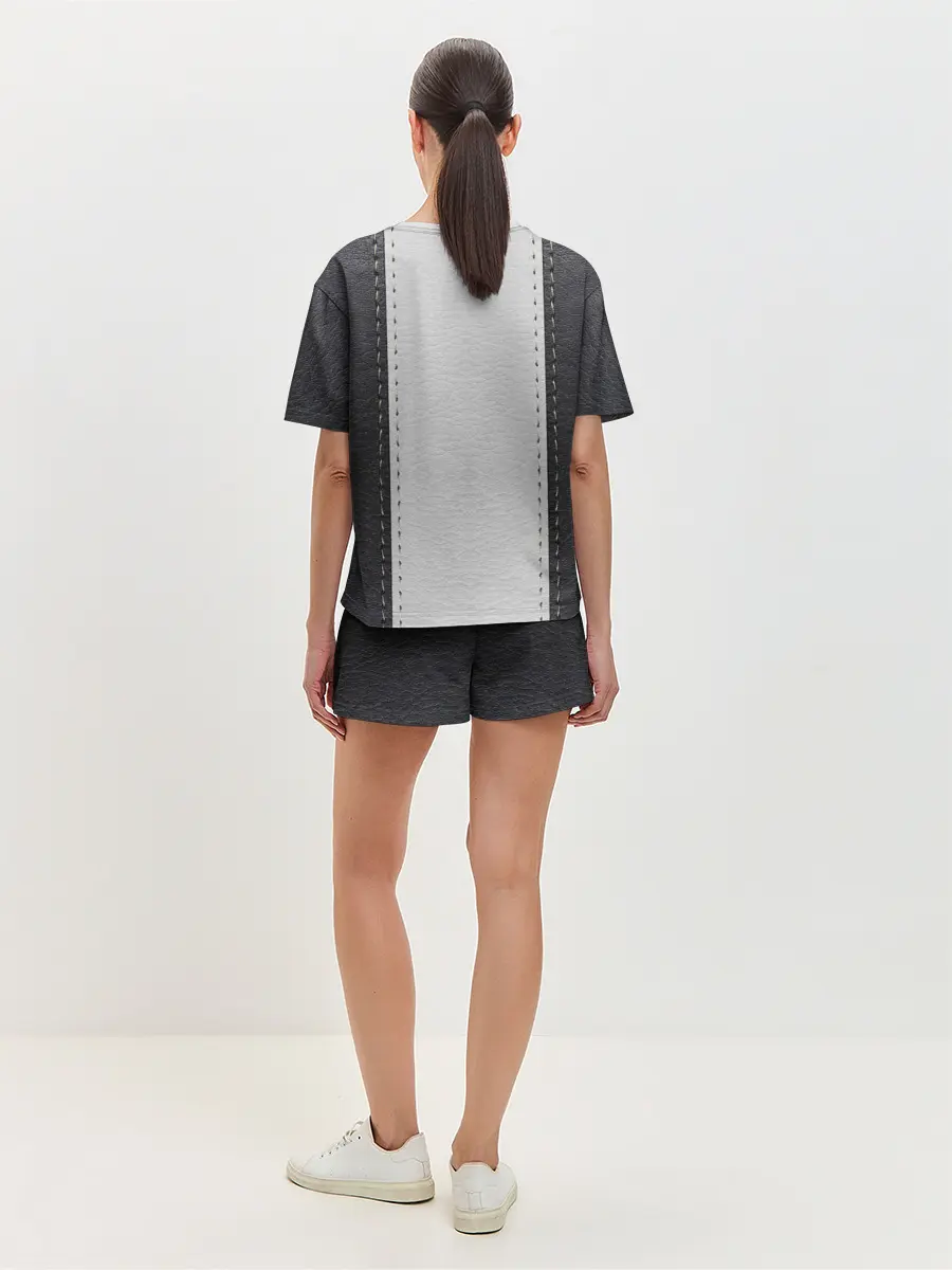 Женская пижама с шортами / Черно белая кожа