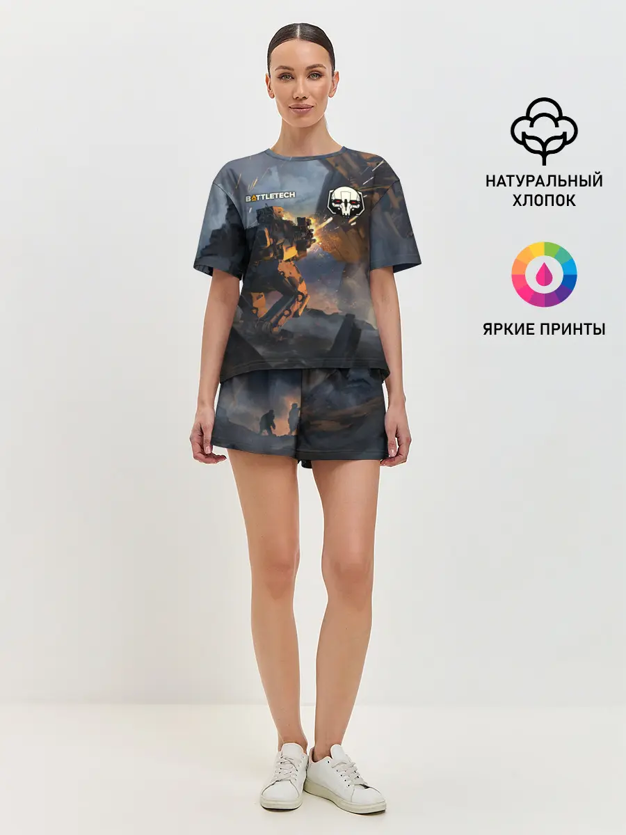 Женская пижама с шортами / Battletech warrior