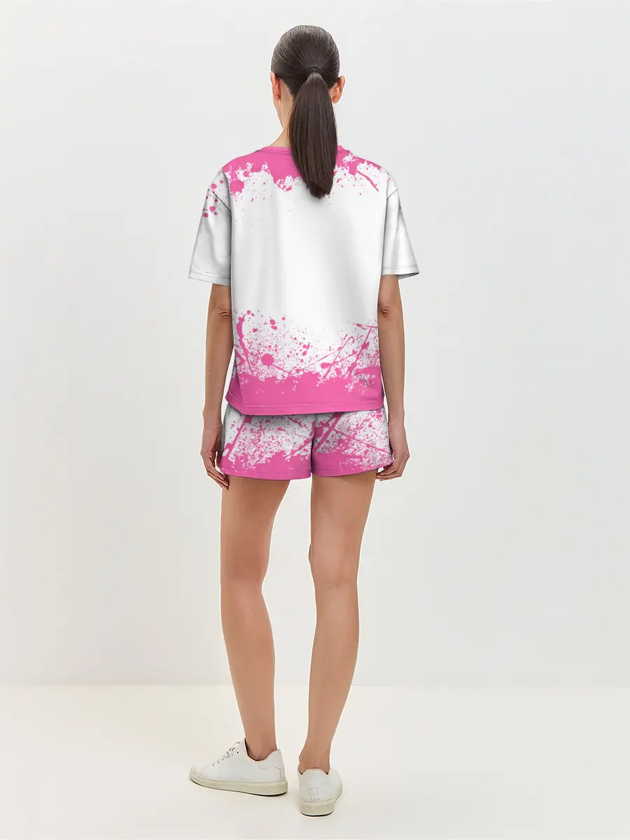 Женская пижама с шортами / Девушки и танки | Pink
