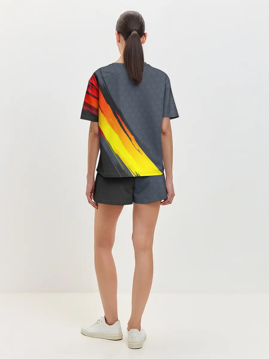 Женская пижама с шортами / Gray Yellow Style