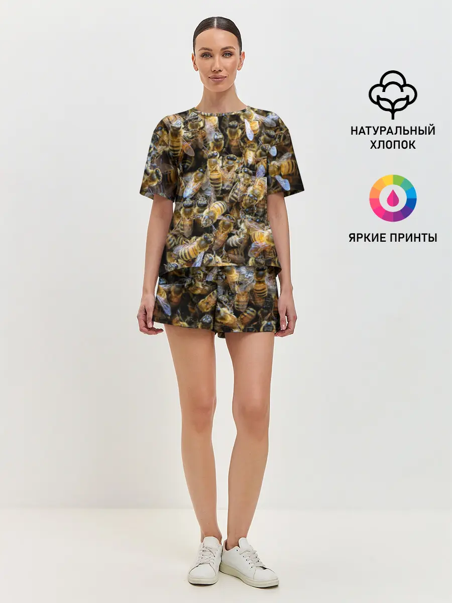 Женская пижама с шортами / Пчёлы