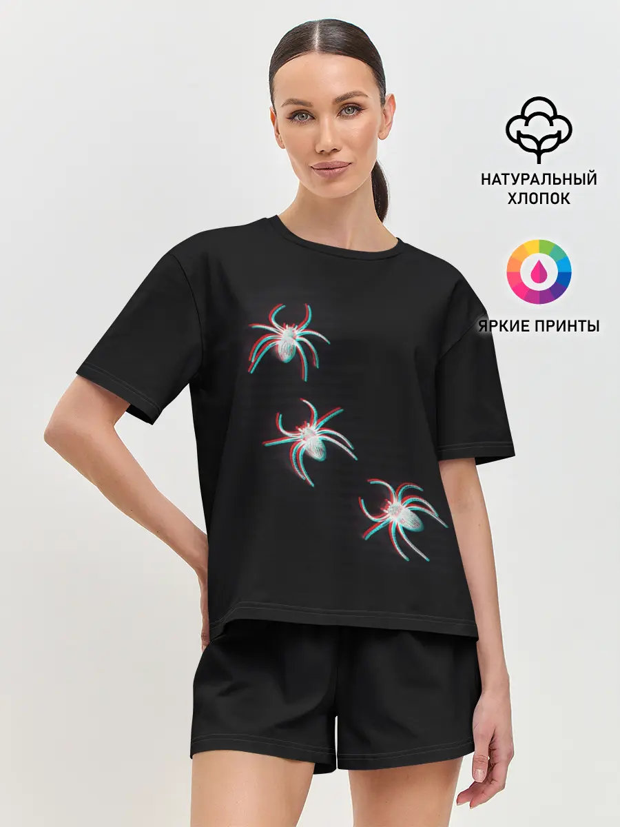 Женская пижама с шортами / ПАУКИ ГЛИТЧ / GLITCH SPIDERS