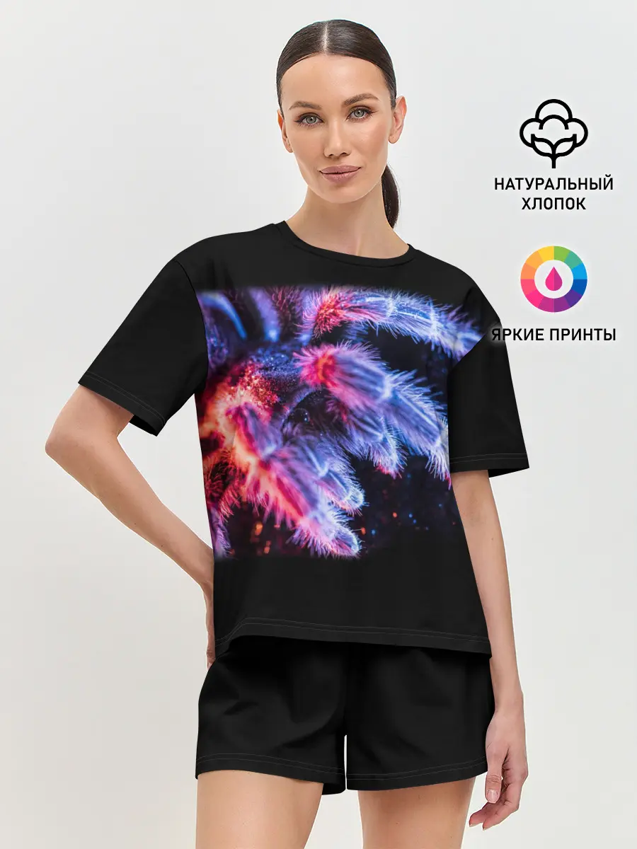 Женская пижама с шортами / НЕОНОВЫЙ ПАУК