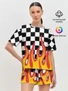 Женская пижама с шортами / ОГОНЬ / УЗОР / PATTERN