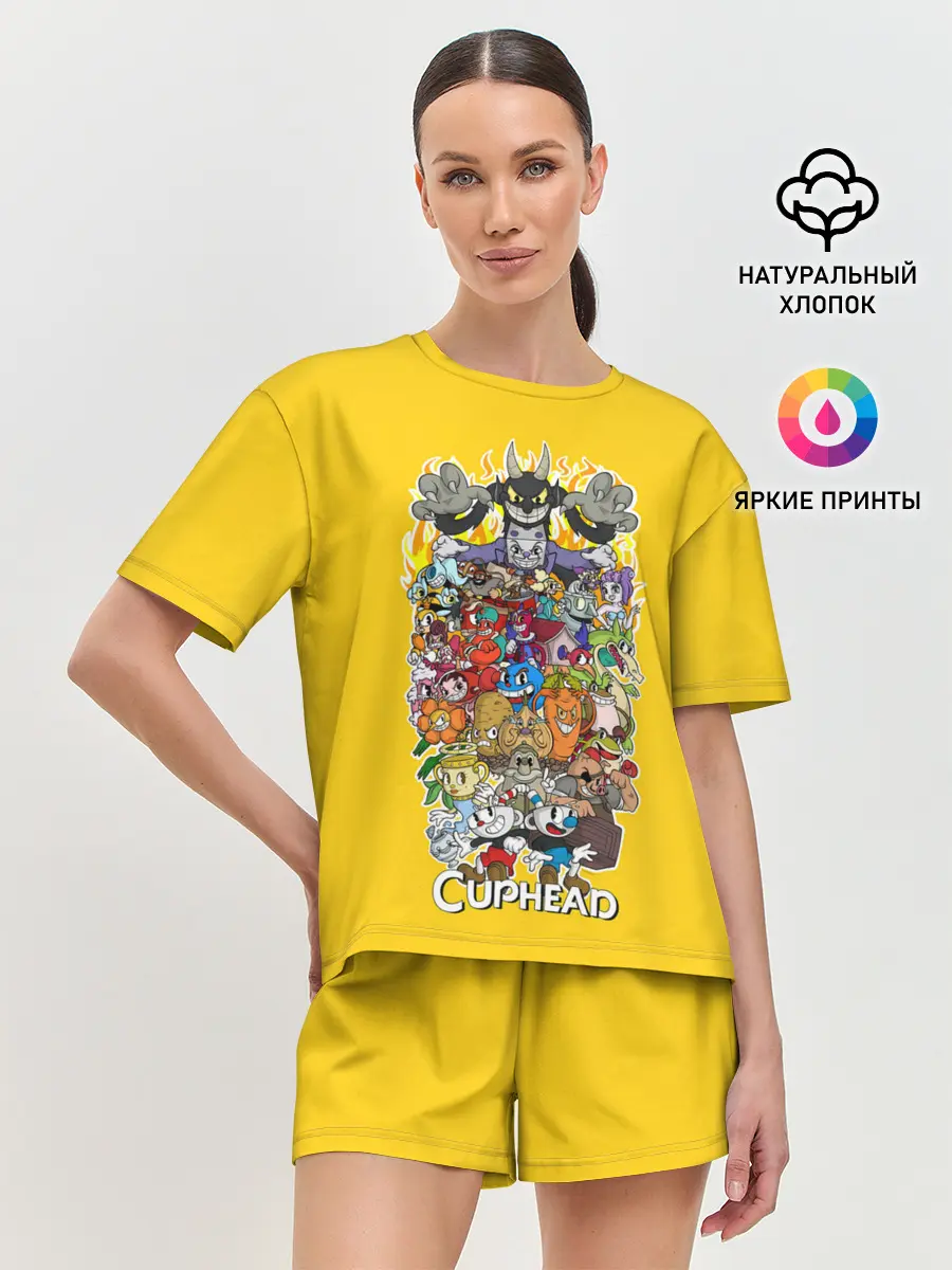 Женская пижама с шортами / CupHead Family