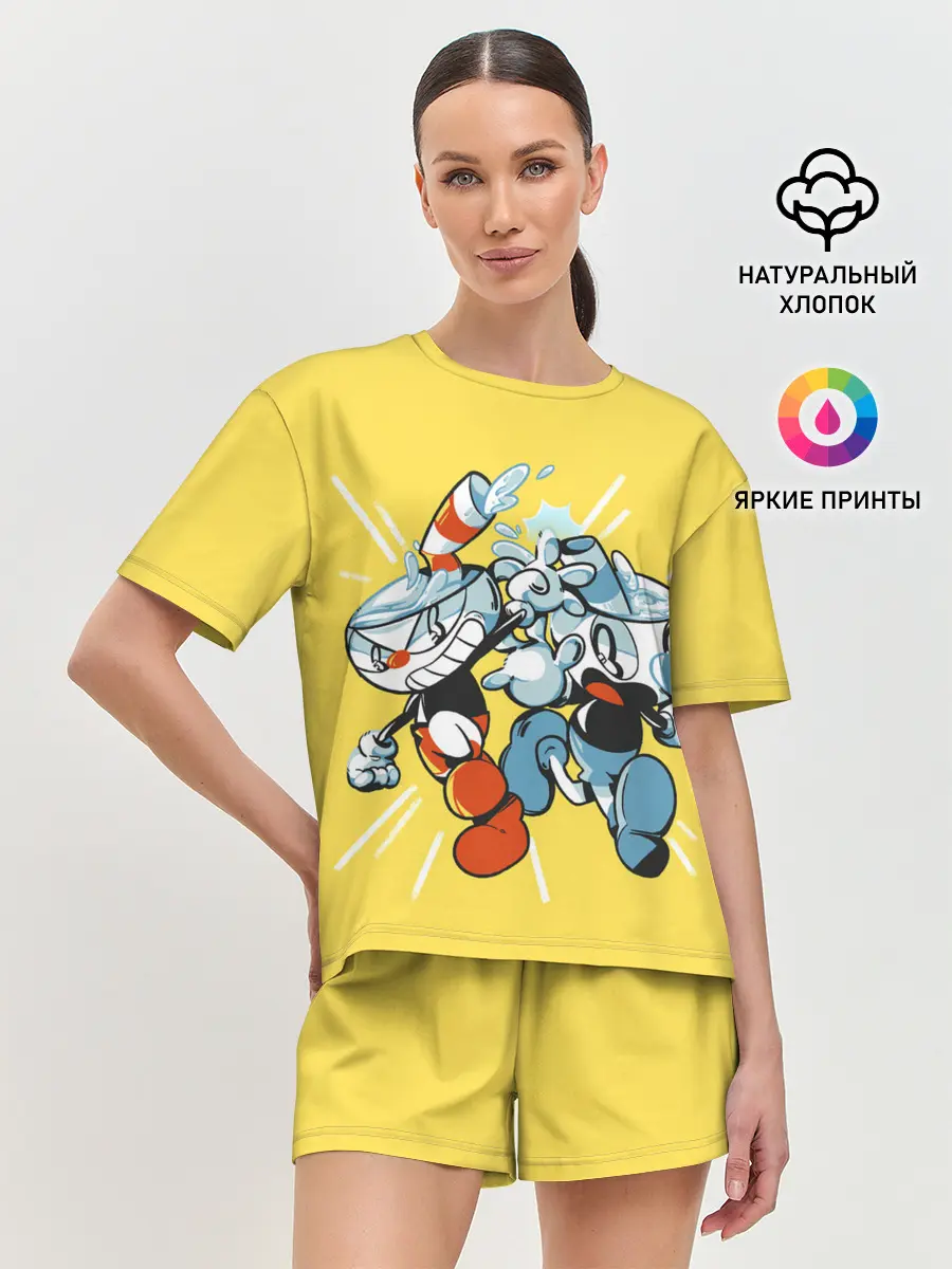 Женская пижама с шортами / Cuphead bros