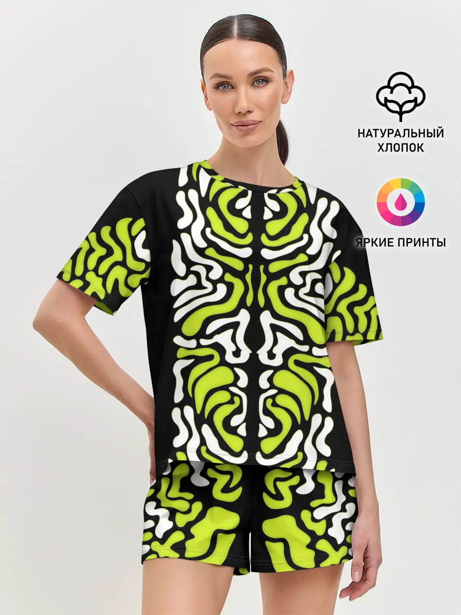 Женская пижама с шортами / УФО УЗОР