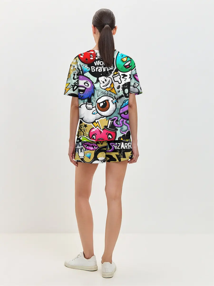 Женская пижама с шортами / Граффити