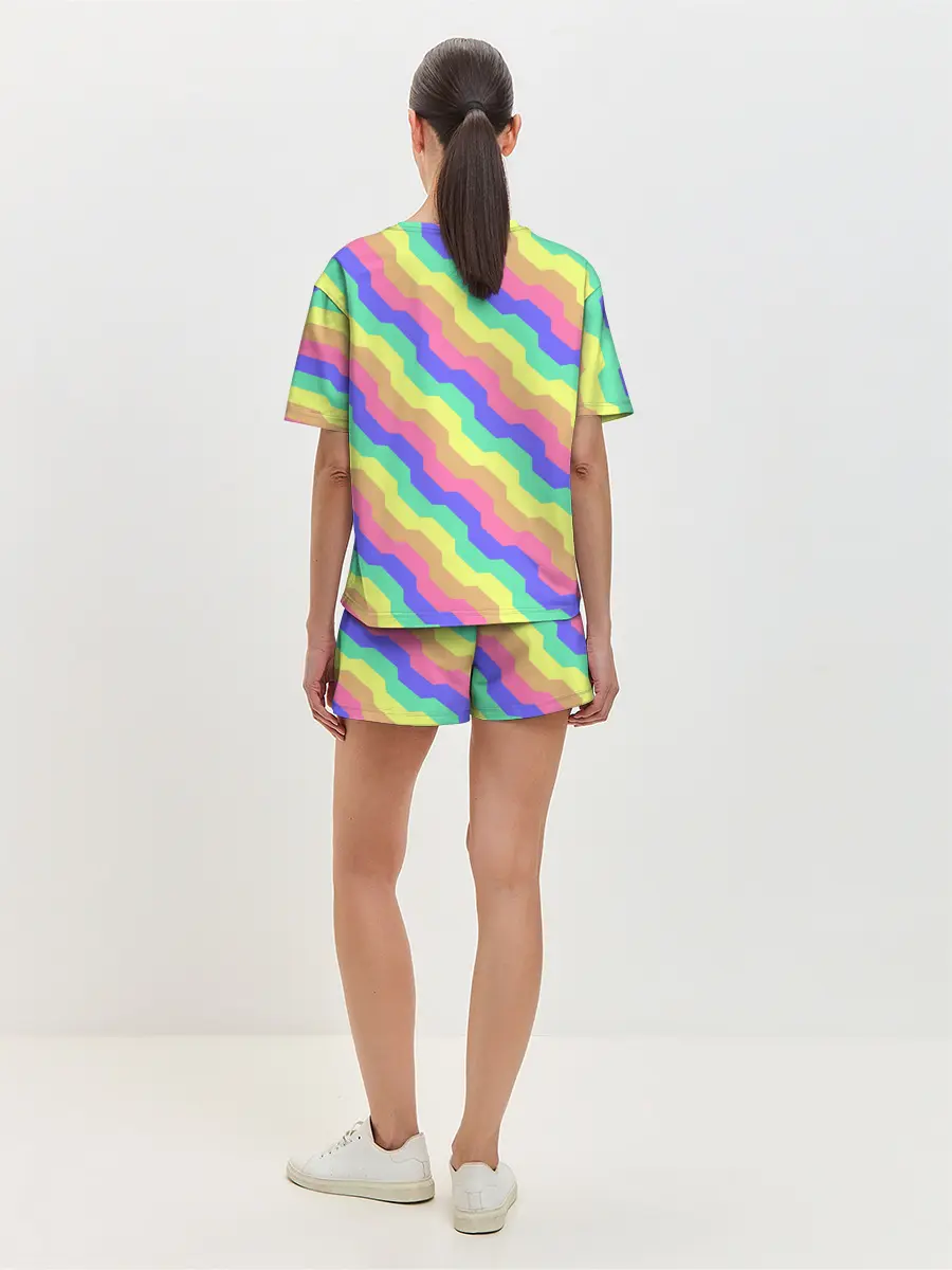 Женская пижама с шортами / Радужные волны