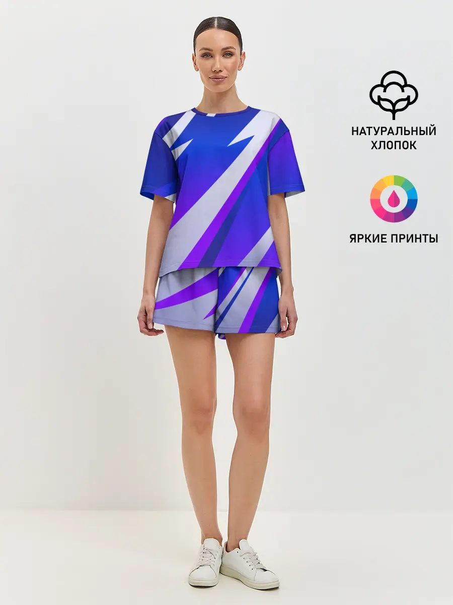 Женская пижама с шортами / SPORT STYLE BLUE