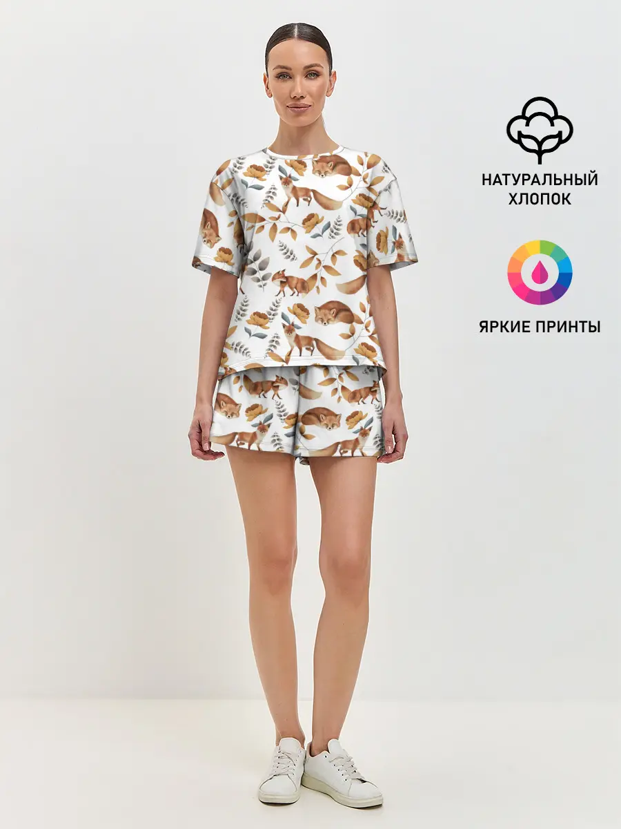 Женская пижама с шортами / Лиса