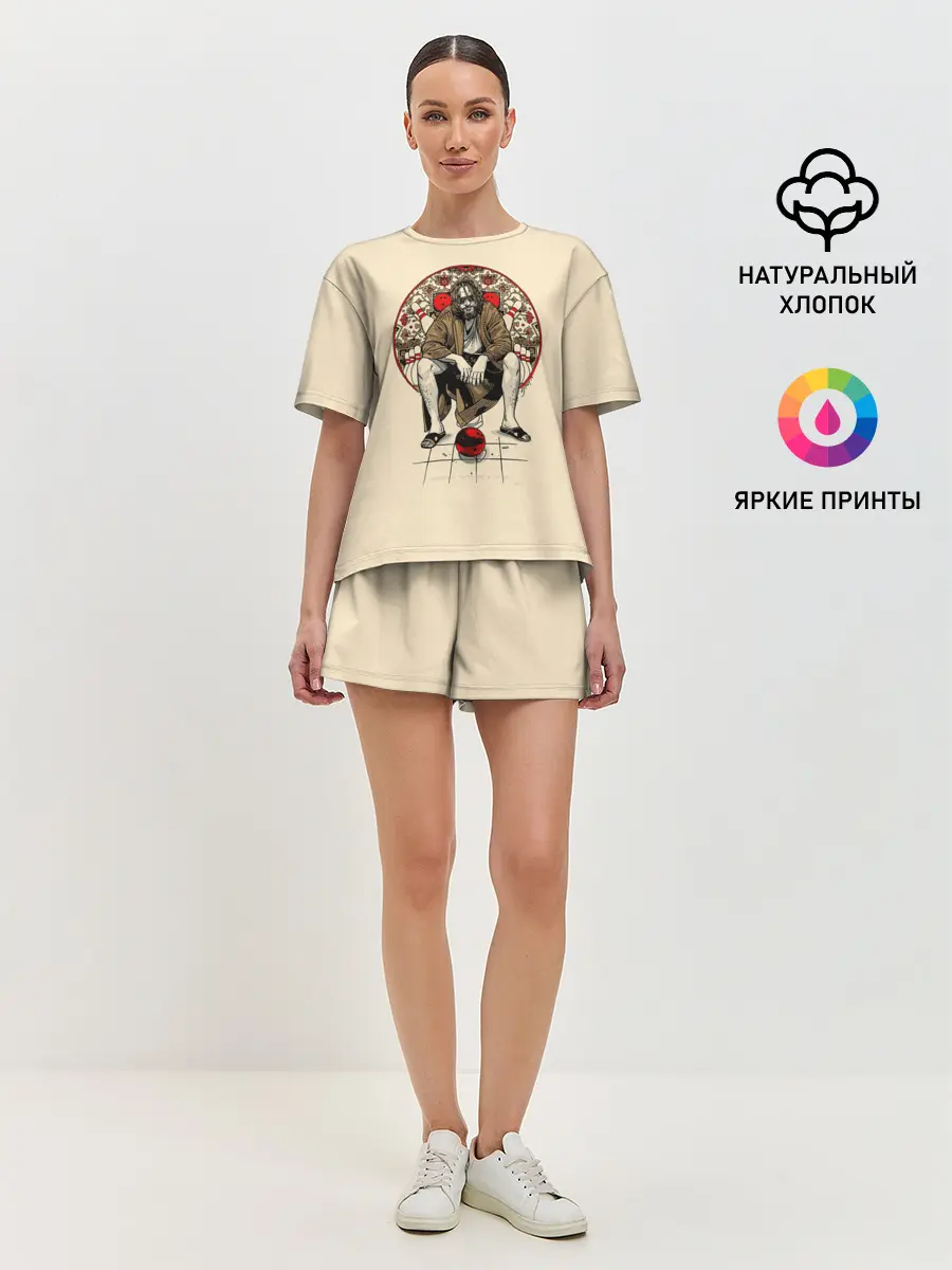 Женская пижама с шортами / Dude, rug, bowling