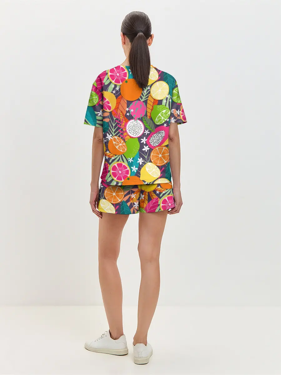 Женская пижама с шортами / Фрукты