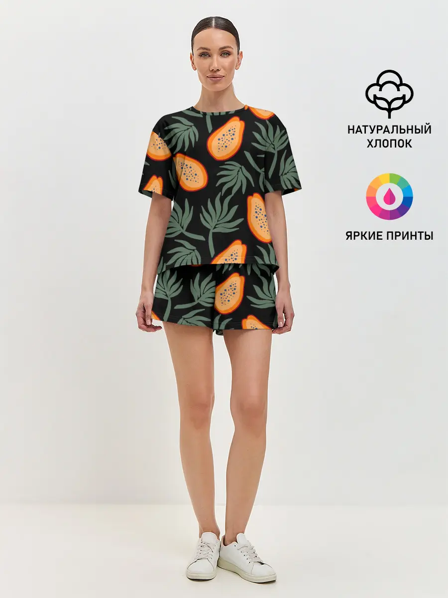 Женская пижама с шортами / Папайя
