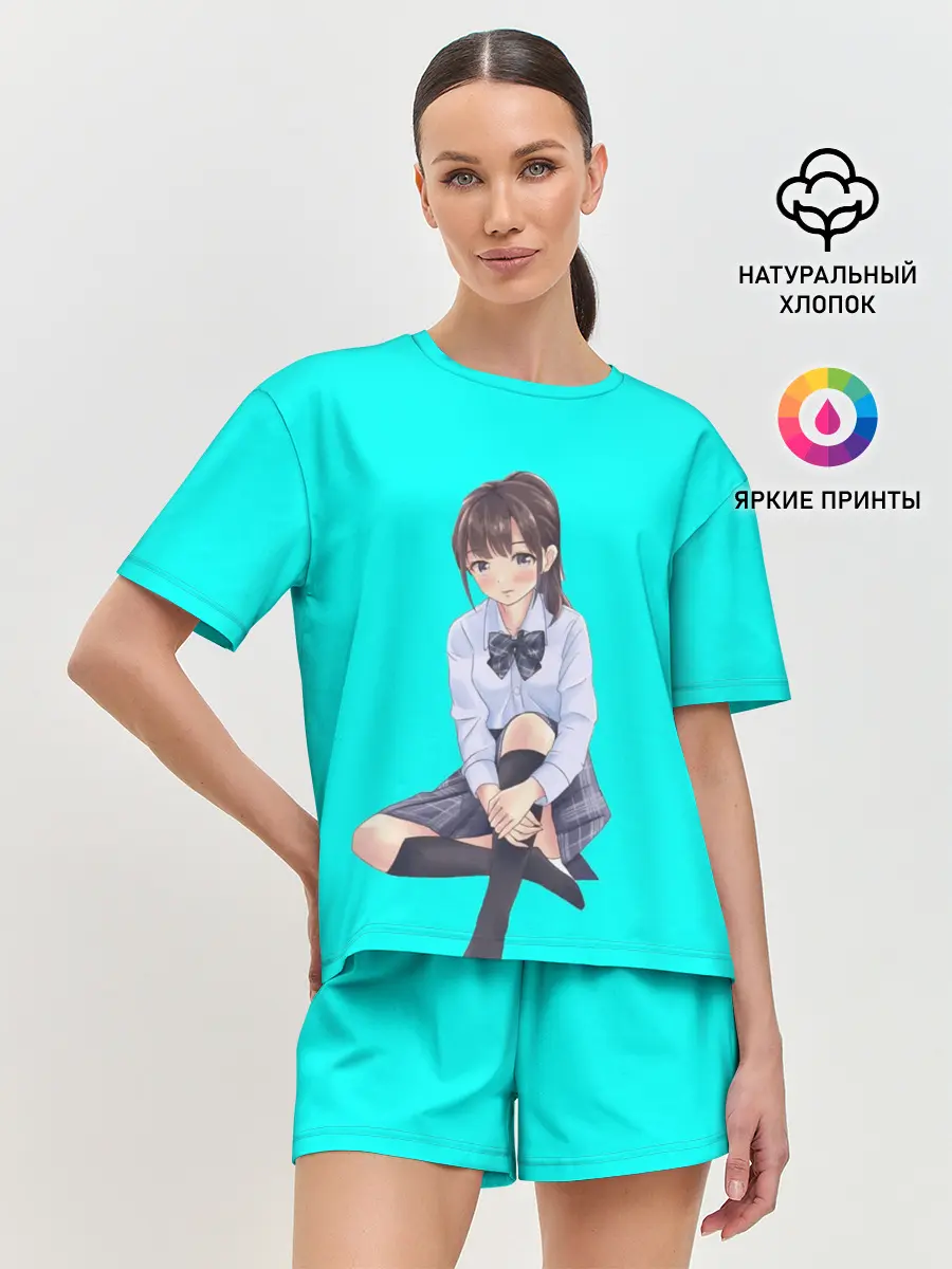 Женская пижама с шортами / Anime girl